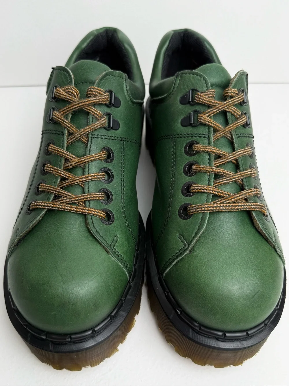 Vintage Dr. Martens England Green Envy Platform Oxfords UK 7